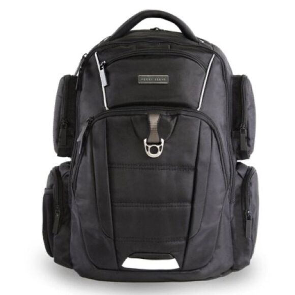 Perry Ellis Black 350 Laptop Backpack- Black travel bag, business bag $160 bag - Picture 15 of 16